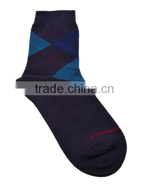 Latest Design Fashion Men Multicolor Geometric Soft Cotton Casual Dress Socks