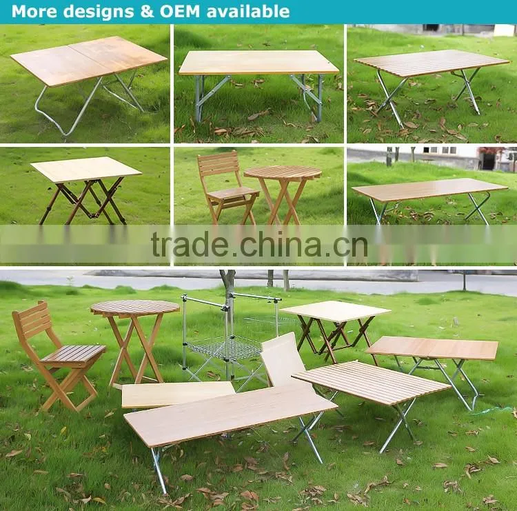 China height adjustable folding bamboo table outdoor use supplier