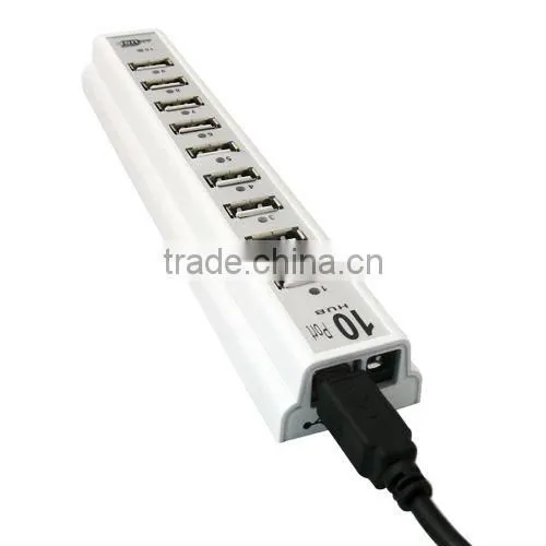 New 10 Ports USB HUB 2.0 High Speed with Charge Cable