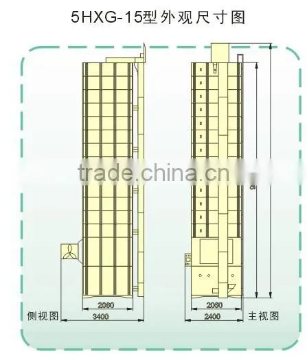 batch drying unit for grain with rice husk heat resource