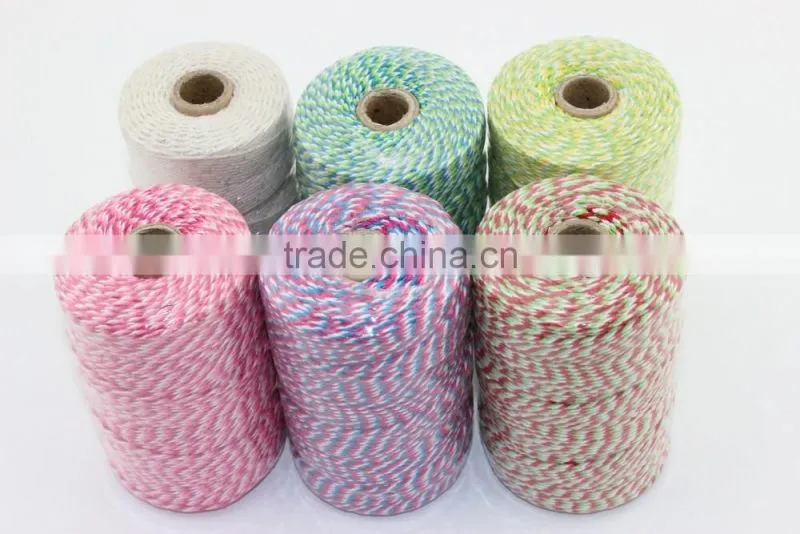 2mm*200yds three colors twisted baker twine for gift packing cooking party wedding decorating and DIY