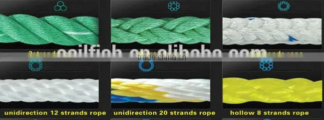 Packing/Binding/Fishing good quality 3 strands PE rope