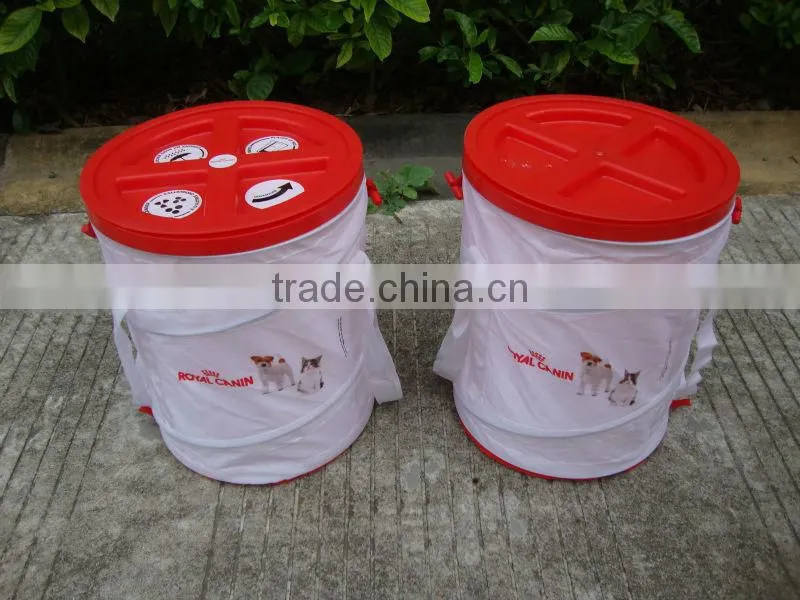 printed collapsible pet food container with cover safe PVC human food for dogs master