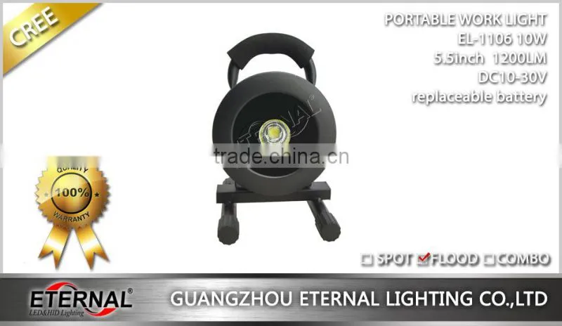 10W roud 5.5" high power rechargeable portable led work light outdoor led flood light for camping emergency use