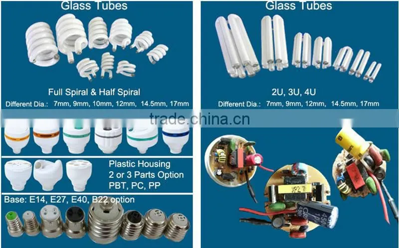 Half Sprial Energy saving lamps 9mm T3 E27 E14 15W 20W 25W