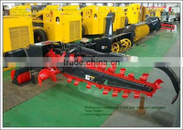 skid steer loader attachment chain trencher