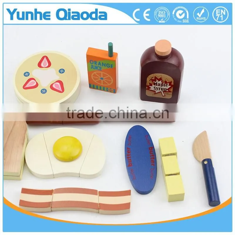 Fun durable wooden food set for years of play wooden breakfast set Solid Wood Version