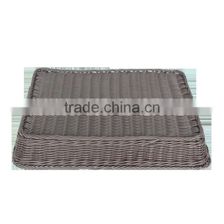 Supermarket rectangular woven storage basket for fruit display