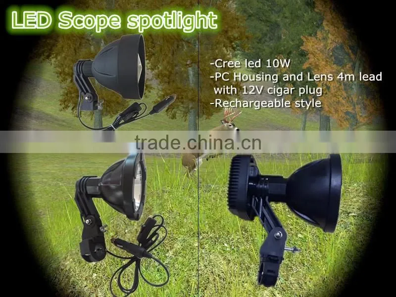 cree 10w rechargeable hunting lights rifle scope mount