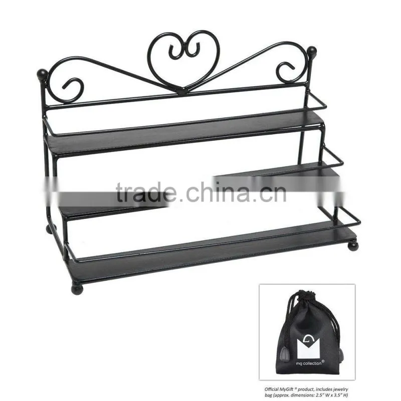 Queen design metal 3-tire nail polish display rack