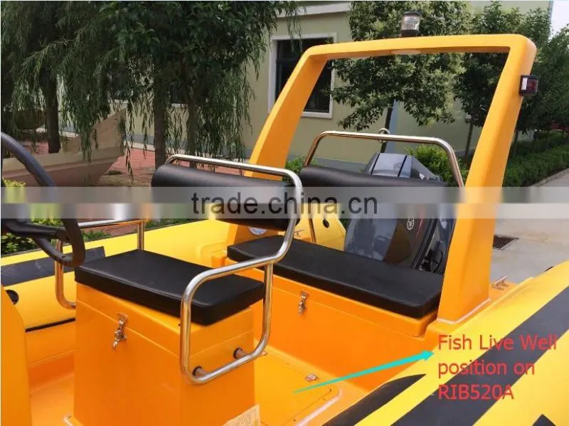 China manufacturer new 17' RIB rigid hypalon inflatable sport fishing boats for sale