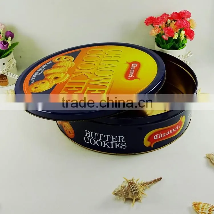 food grade round cookie tin,round cookie tin can,round cookie tin box