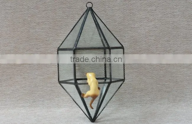 Indoor decor hanging geometric glass terrarium irregular hanging greenhouse