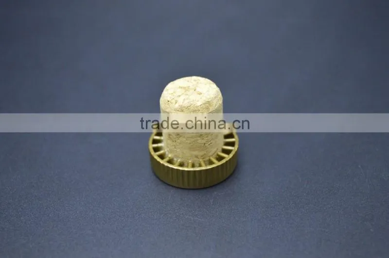 Plastic top wood cork for glass wine bottle stopper