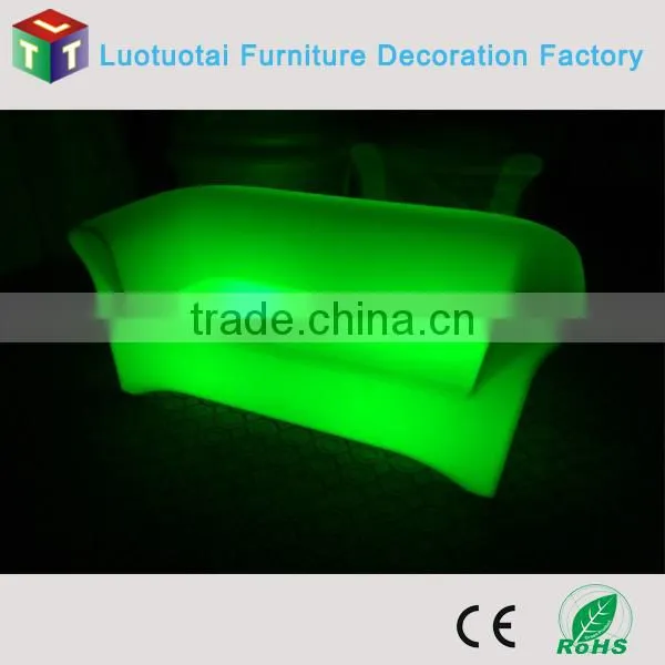 Nightclub Plastic LED Lighted Bar Sofa PE LED Sofa/plastic LED light up chair