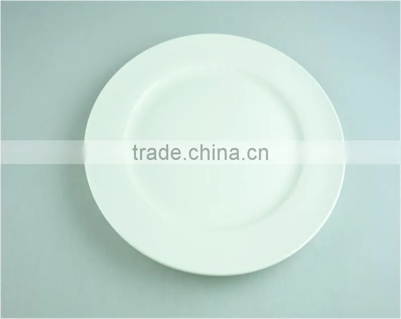 Wholesale white ceramic round dinner plate for daily use