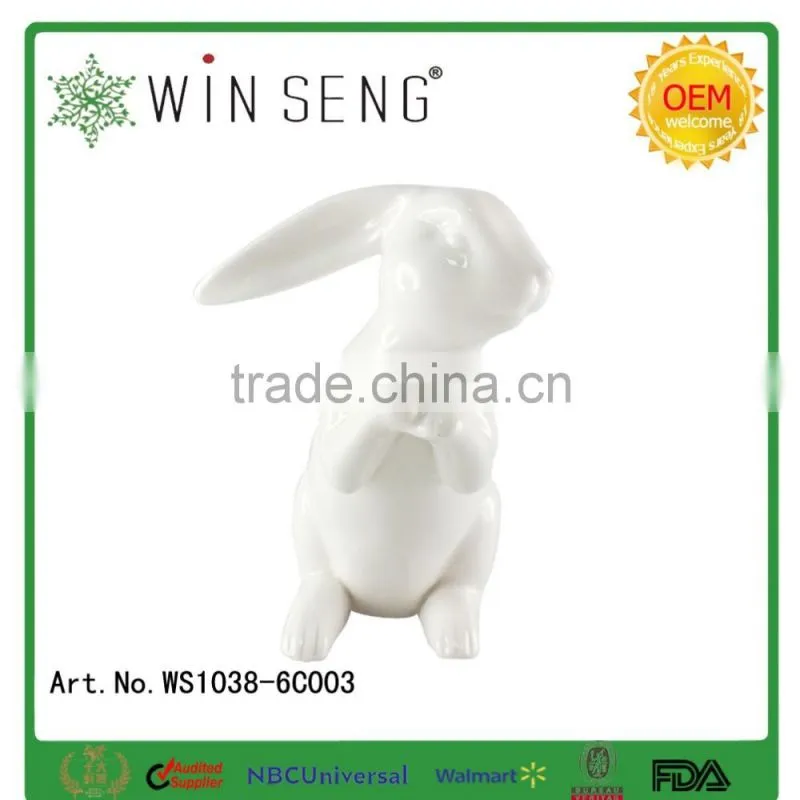 High quality ceramic rabbit figurine,ceramic rabbit decoration