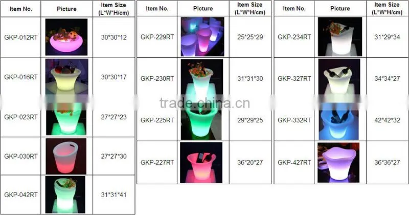 LED Bar Furniture Plastic Wine Barrel with RGB Light Colorful Changing