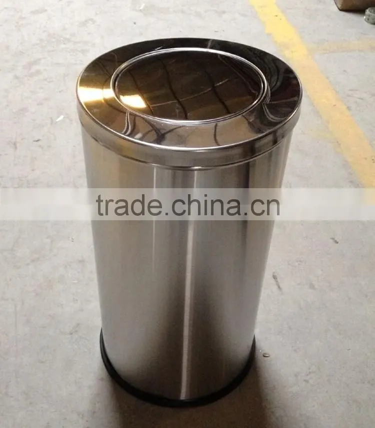 Stainless steel large dustbin for shopping mall(dump top)