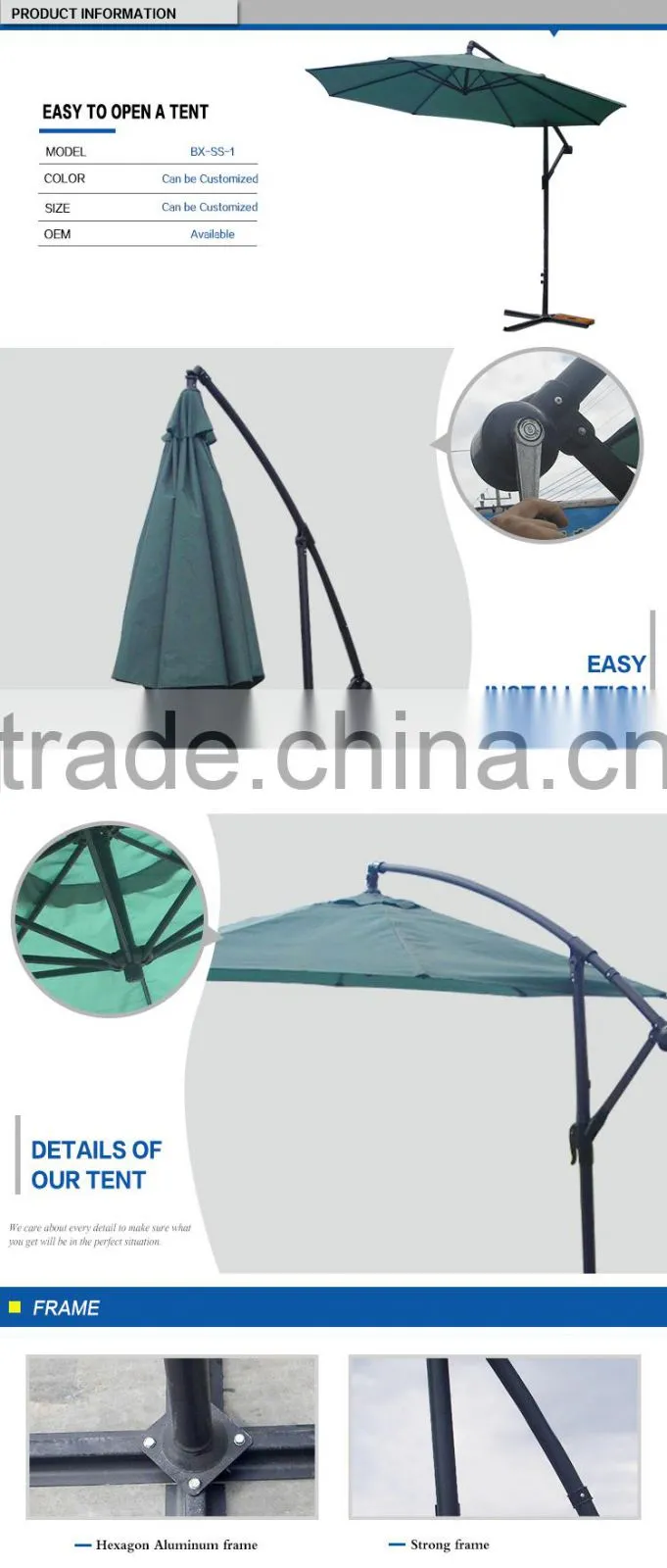 Direct factory high quality beach outdoor large design anti uv parasol patio garden sun umbrella