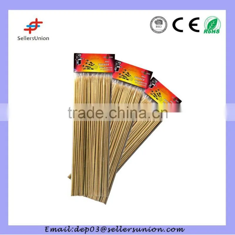 100 pieces bamboo skewers in opp bag with head card