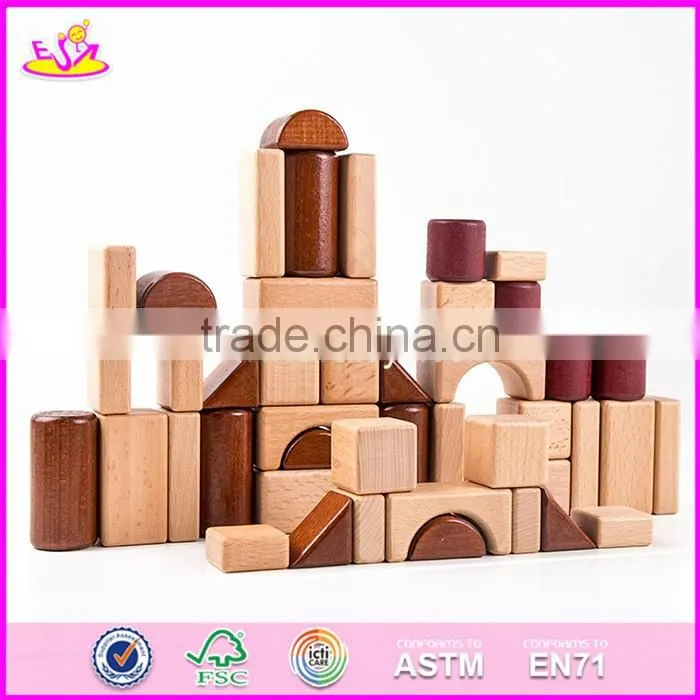 2017 New design best construction natural wooden building toys for children W13A132