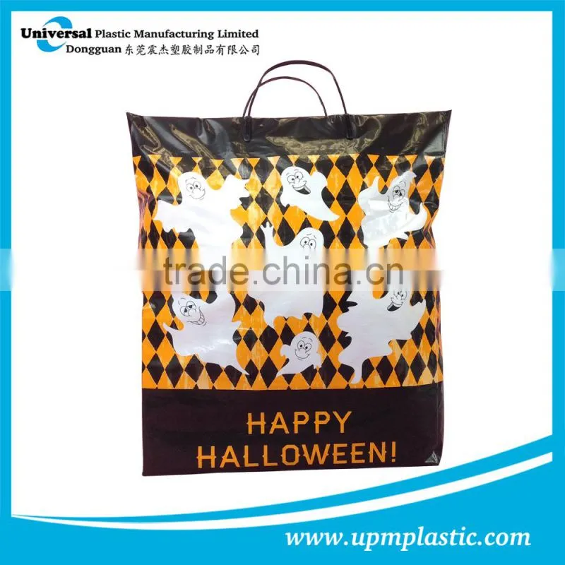 One time use degradable disposable rigid handle plastic bag