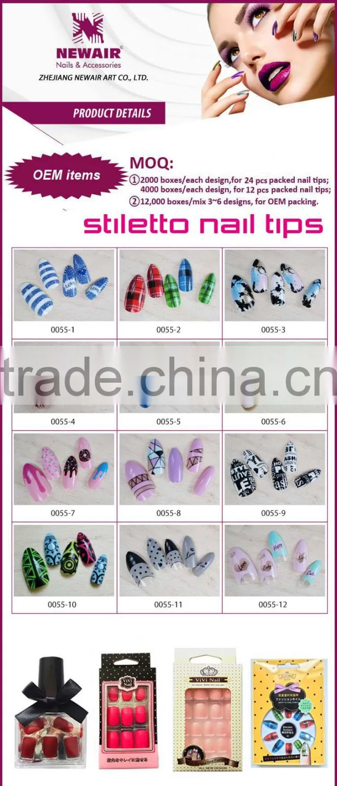 Hot sale fashion trand stiletto tip fair lady glue applicator tip beauty nail art design
