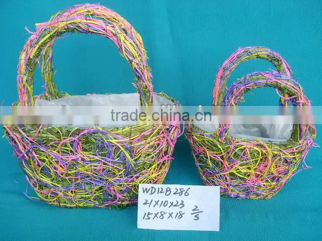 Handmade Decorative Flower Basket with handle