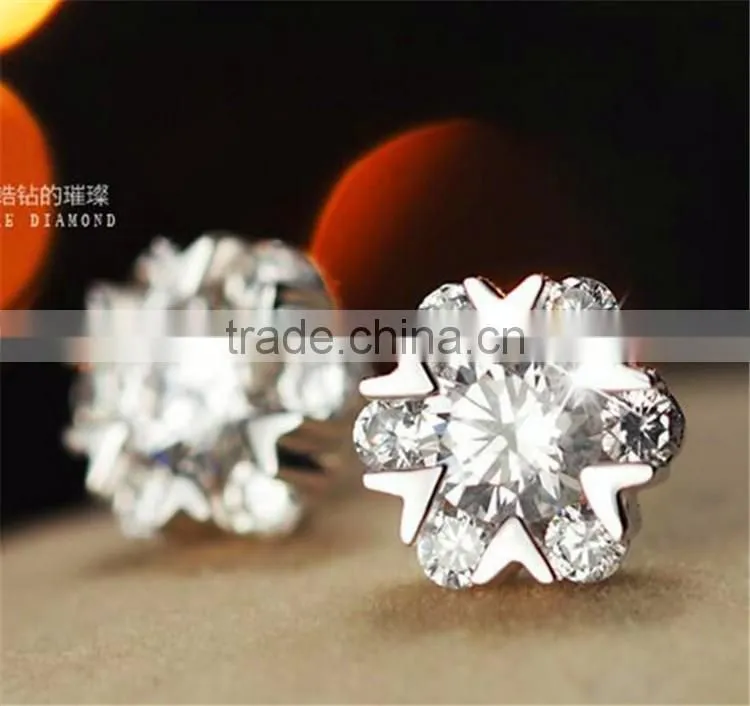 925 Sterling silver round micro pave setting stud earrings