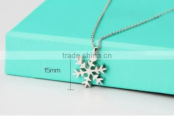 Wholesale new fashion European Christmas style 925 sterling silver snow chain necklace