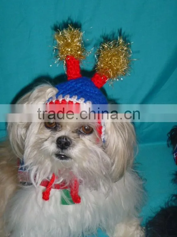 Funny winter handmade knitting christmas dog hat