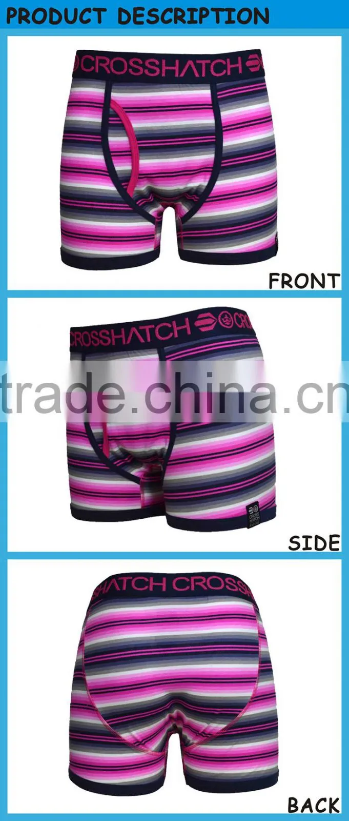 Sexy Seamed Man's Cotton Fabric Spandex Boxer Underwear