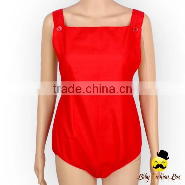 HYB173 Yihong Solid Color Red Shoulder Strap Baby Girls Jumpsuits For 0-6Years Girls Wear Romper