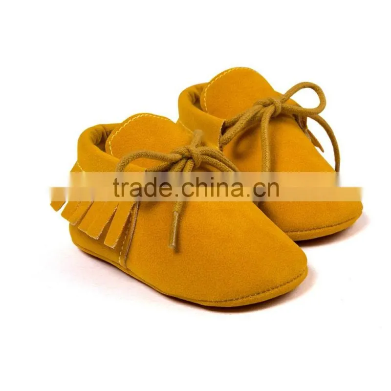 Fringed baby moccains with strings, string baby moccains
