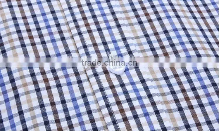 Wholesale customs cotton plaids long sleeve deep color men shirts with cheap price