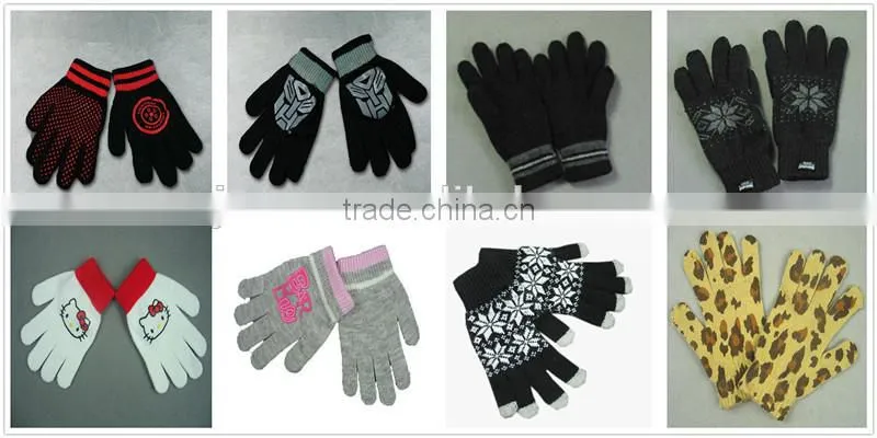 China supplier custom children knitting glove/knitted glove/knit glove