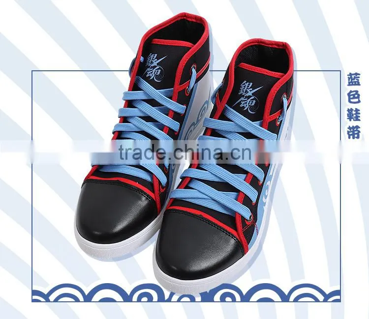 Gintama Cartoon Cosplay Canvas Shoes Blue Japanese Anime Shoes