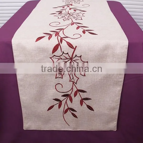 nice embroidery designs maple leaf table runner for decoration