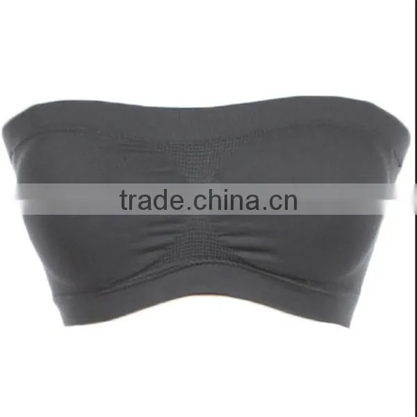 Seamless Spandex Layering PADDED BRA BANDEAU Crop Tube Top Strapless ONE SIZE-2