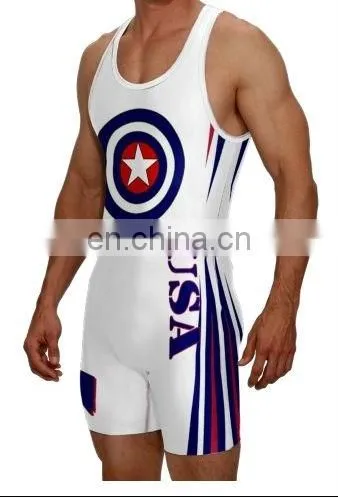 Men's OEM Custom Sportswear Cheap Sublimated Wrestling Singlets