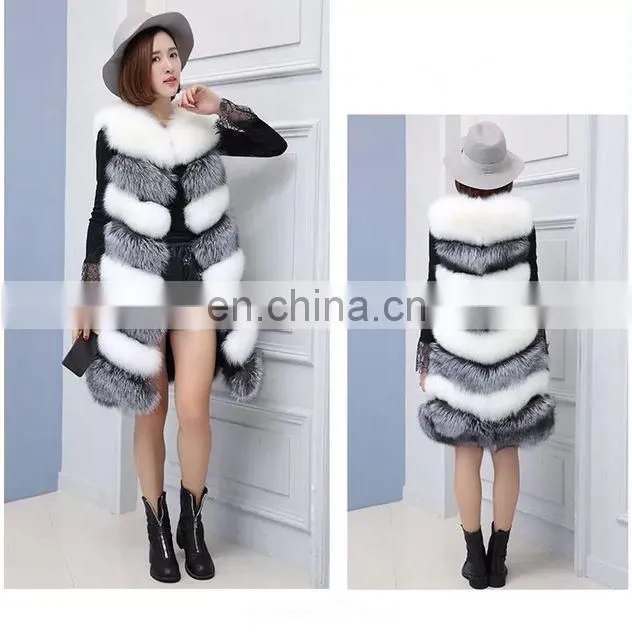 2015 Top Grade 100% Real Fox Fur Vest Natural Fur Vests Fox Fur Waistcoat