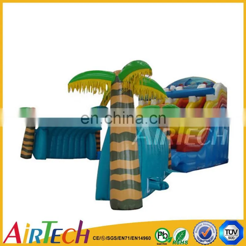 Colorful inflatable theme park on land