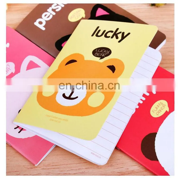 Promotional cheap price cartoon staple a5 notebook/agenda with line for exercising