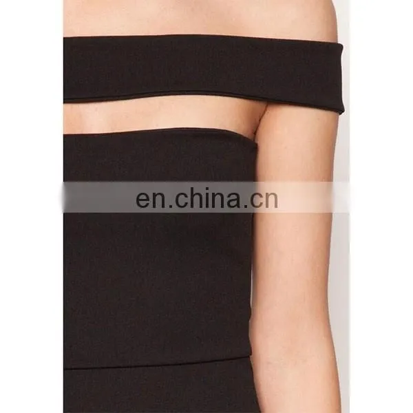 Bodycon women clothing sexy dress off shoulder strapless fashion black dress