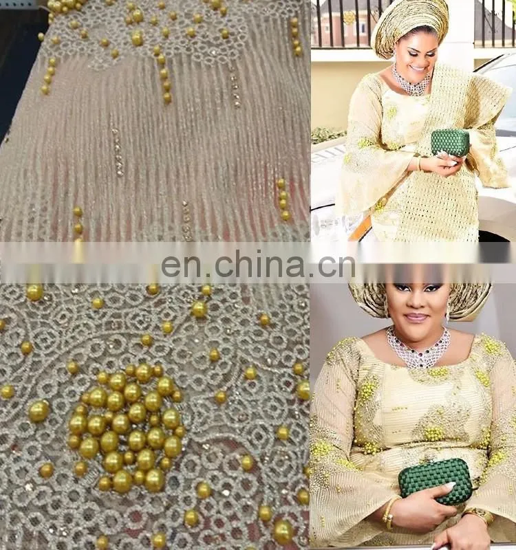 China suppliers handwork embroidery designs/handwork beaded lace fabric/handwork 3d embroidery lace fabric for wedding party