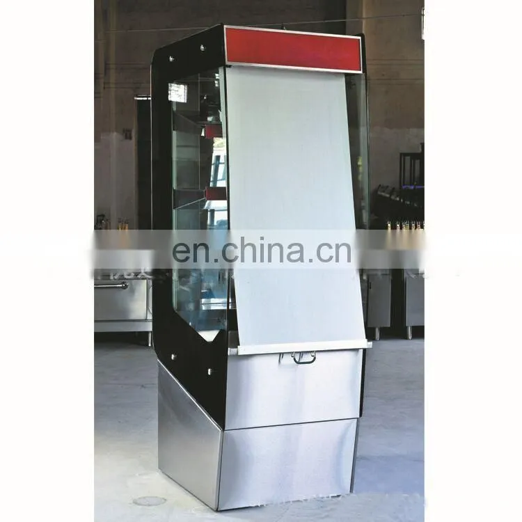 Vertical Toughened Glass Four Layer Hot Air Circulation Thermal Insulation Display Cabinet Warmer Showcase With Roller Shutter