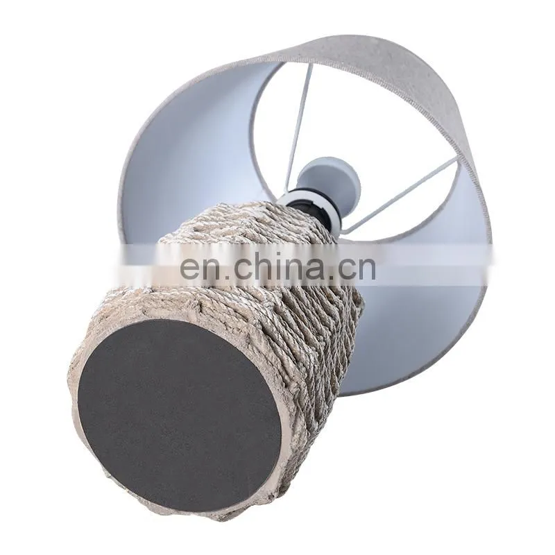 European style rope pattern cement table lamp for indoor room