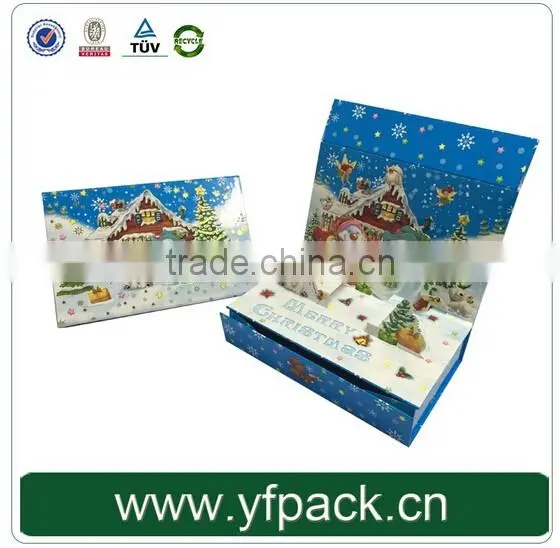 Creative Popular Foldable Full Color Glossy 3d Christmas Gift Box For Sale