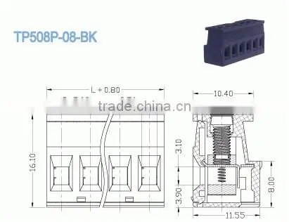 termin Block Female Plug In Terminal Block Connector 5.08mm 300V 18A PCB Pluggable Terminal Blocks